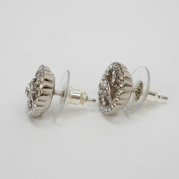 Chanel CHANEL Oval Coco Stone Earrings Clear Light Gold AB9232 Women's - Picture 2 of 6